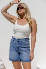 Jayce Denim Shorts - Mid Wash - The Self Styler