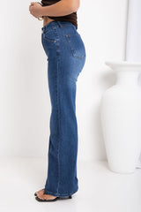 Stella Wide-Leg Denim Jeans - Dark Wash - The Self Styler