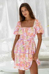 Cinque Terre Mini Dress - Limoncello Print - The Self Styler - The Self Styler