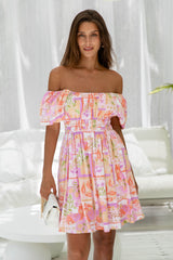 Cinque Terre Mini Dress - Limoncello Print - The Self Styler - The Self Styler