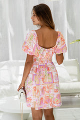 Cinque Terre Mini Dress - Limoncello Print - The Self Styler - The Self Styler