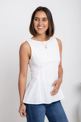 Nova Fitted Top - White - The Self Styler