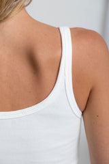 Harley Ribbed Tank Top - Ivory - The Self Styler