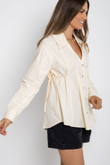 Milea Fitted Tie Shirt - Butter Yellow - The Self Styler