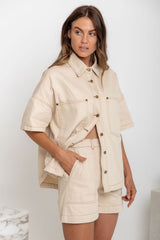Byron Denim Shorts - Chai - The Self Styler