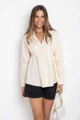 Milea Fitted Tie Shirt - Butter Yellow - The Self Styler