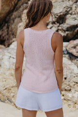 Tasmin V-Neck Knit Top - Pink - The Self Styler