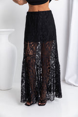 Zahra Lace Skirt - Black - The Self Styler