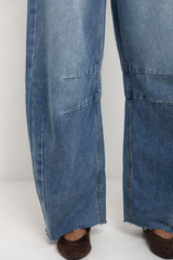 Cody Barrel Denim Jeans - Mid Blue Wash - The Self Styler