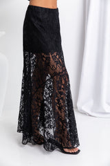 Zahra Lace Skirt - Black - The Self Styler