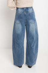 Cody Barrel Denim Jeans - Mid Blue Wash - The Self Styler
