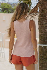 Tasmin V-Neck Knit Top - Pink - The Self Styler