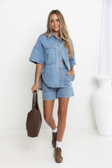 Byron Denim Shorts - Mid Wash - The Self Styler