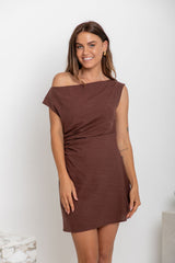 Kaia Mini Dress - Chocolate - The Self Styler