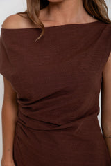 Kaia Mini Dress - Chocolate - The Self Styler