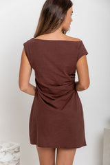 Kaia Mini Dress - Chocolate - The Self Styler