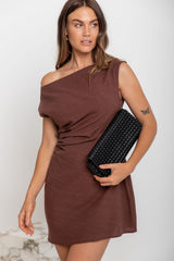 Kaia Mini Dress - Chocolate - The Self Styler