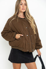 Finn Bomber Jacket - Deep Olive Choc - The Self Styler