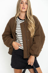 Finn Bomber Jacket - Deep Olive Choc - The Self Styler