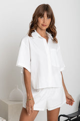 Cameron Cotton Shirt - White - The Self Styler