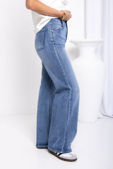 Stella Wide-Leg Denim Jeans - Light Wash - The Self Styler