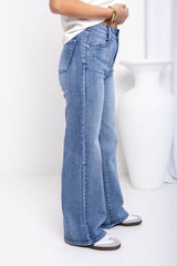 Stella Wide-Leg Denim Jeans - Light Wash - The Self Styler