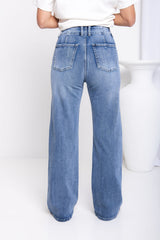Stella Wide-Leg Denim Jeans - Light Wash - The Self Styler