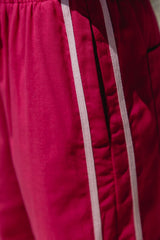 Luna Wide-Leg Stripe Pants - Raspberry Pink - The Self Styler