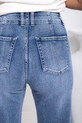 Stella Wide-Leg Denim Jeans - Light Wash - The Self Styler