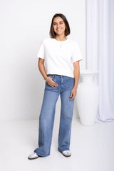 Stella Wide-Leg Denim Jeans - Light Wash - The Self Styler