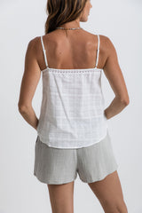 Hattie Lace Cami Top - White - The Self Styler