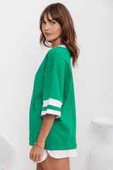 Blake Relaxed-Fit Stripe Tee - Green and White - The Self Styler
