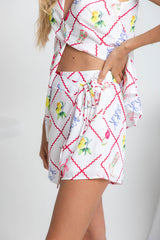 Lennon Wrap Skort - Tile Print - The Self Styler