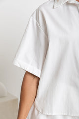 Cameron Cotton Shirt - White - The Self Styler