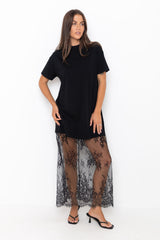 Anika Lace Maxi Dress - Black - The Self Styler