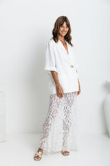 Zahra Lace Skirt - White - The Self Styler