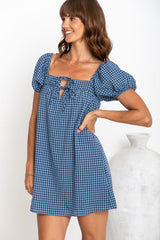 Sage Mini Dress - Blue Gingham - The Self Styler