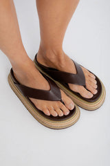Theo Platform Thongs - Chocolate Brown - The Self Styler