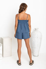 Isla Cami Top - Blue Gingham - The Self Styler