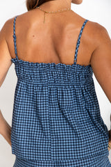 Isla Cami Top - Blue Gingham - The Self Styler
