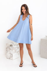 Noa Swing Dress - Blue - The Self Styler