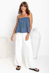 Isla Cami Top - Blue Gingham - The Self Styler