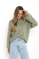 Elsie Knit Jumper - Sage Green - The Self Styler