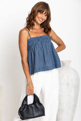 Isla Cami Top - Blue Gingham - The Self Styler