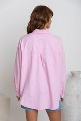Bentley Relaxed-Fit Shirt - Pink Stripe - The Self Styler