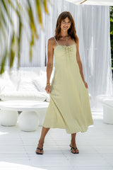 Nadia Midi Dress - Pistachio - The Self Styler