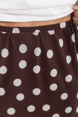 Evie Polka Dot Maxi Skirt - Chocolate and White - The Self Styler