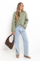 Elsie Knit Jumper - Sage Green - The Self Styler