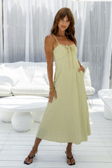 Nadia Midi Dress - Pistachio - The Self Styler