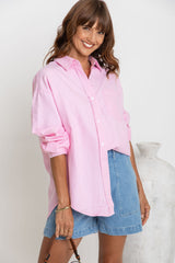 Bentley Relaxed-Fit Shirt - Pink Stripe - The Self Styler